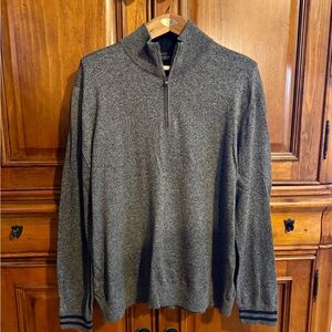 Banana Republic - Gray Quarter Zip Lightweight Sweater
